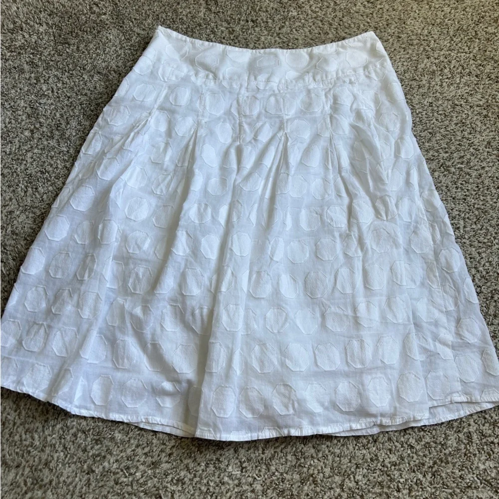 Rafaella White Textured A-Line Skirt Bridal Bachelorette Party Neutral Summer